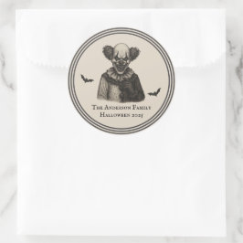 Adesivo Redondo Circo Antigo | Tema de Carnaval Assombrado de Hall