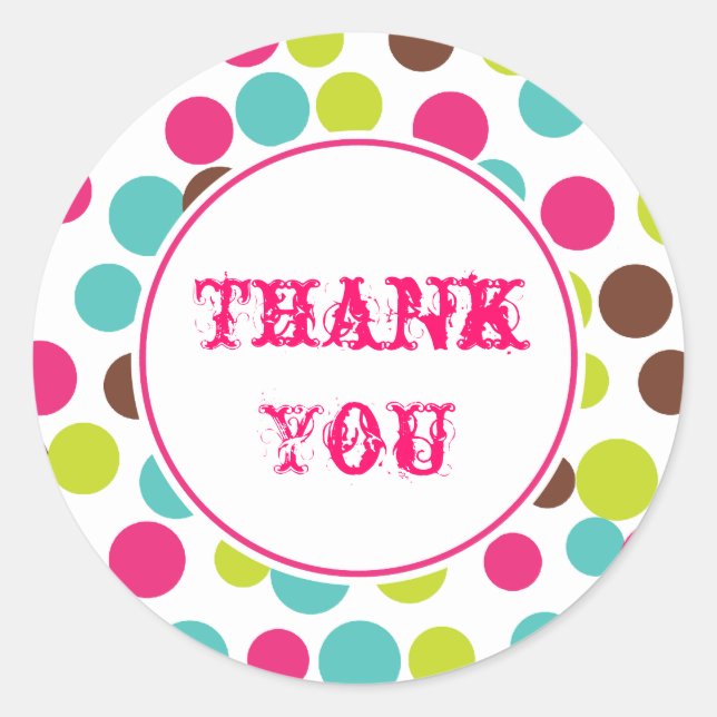 Adesivo Redondo Circo de Festa de aniversário Doce Obrigado Vinhet (Frente)