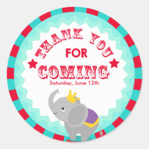 Adesivo Redondo Circo Obrigado por favor.