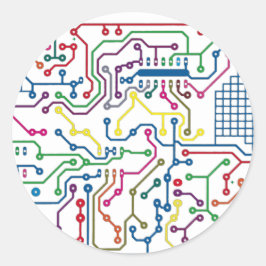 Adesivo Redondo Circuito