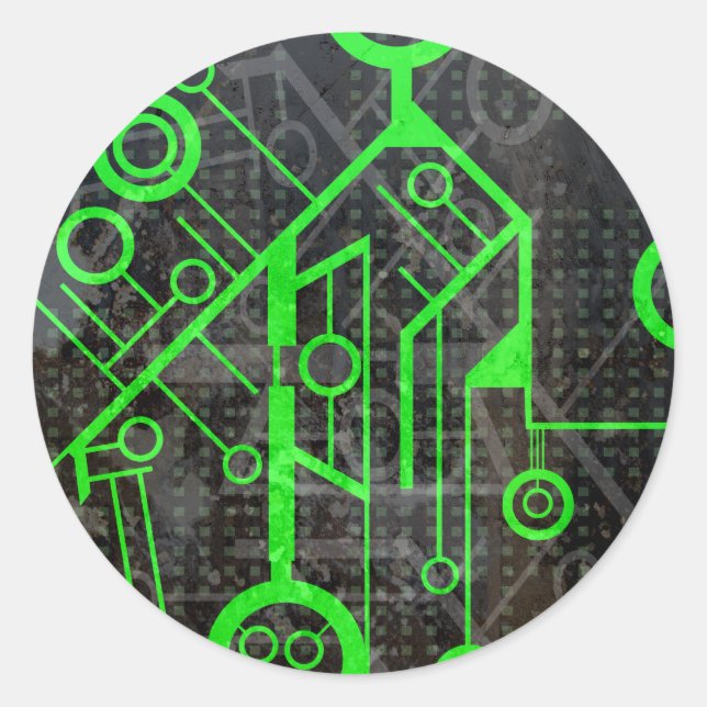 Adesivo Redondo Circuito Verde (Frente)