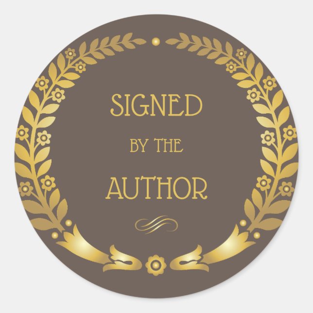 Adesivo Redondo Circular Assinada pelo Autocolante - Placa do Livr (Frente)