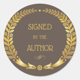 Adesivo Redondo Circular Assinada pelo Autocolante - Placa do Livr