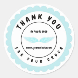 Adesivo Redondo Círculo Anjo Azul Personalizar