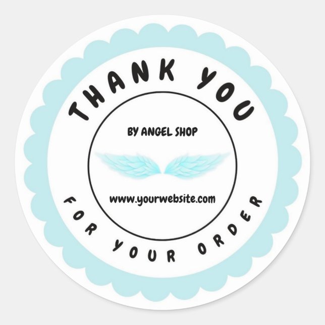Adesivo Redondo Círculo Anjo Azul Personalizar (Frente)