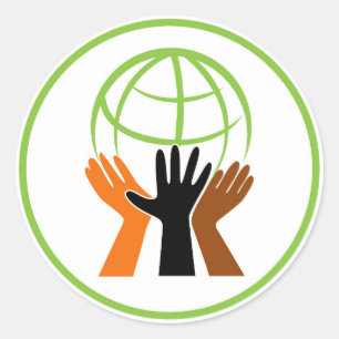 Adesivo Redondo Círculo da aldeia comunitária