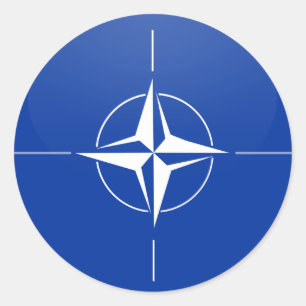 Adesivo Redondo Círculo da bandeira da qualidade da OTAN