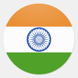 Adesivo Redondo Círculo da bandeira da qualidade de India