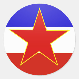 Adesivo Redondo Círculo da bandeira da qualidade de Jugoslávia