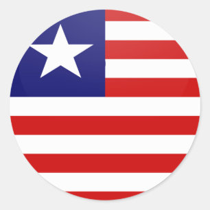 Adesivo Redondo Círculo da bandeira da qualidade de Liberia