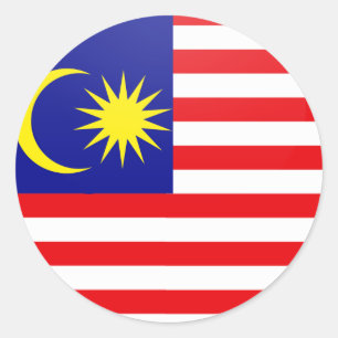 Adesivo Redondo Círculo da bandeira da qualidade de Malaysia