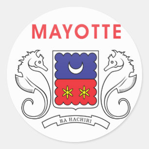 Adesivo Redondo Círculo da bandeira da qualidade de Mayotte