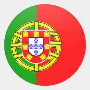 Adesivo Redondo Círculo da bandeira da qualidade de Portugal