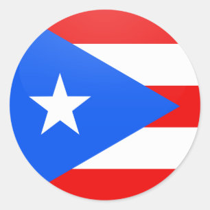 Adesivo Redondo Círculo da bandeira da qualidade de Puerto Rico