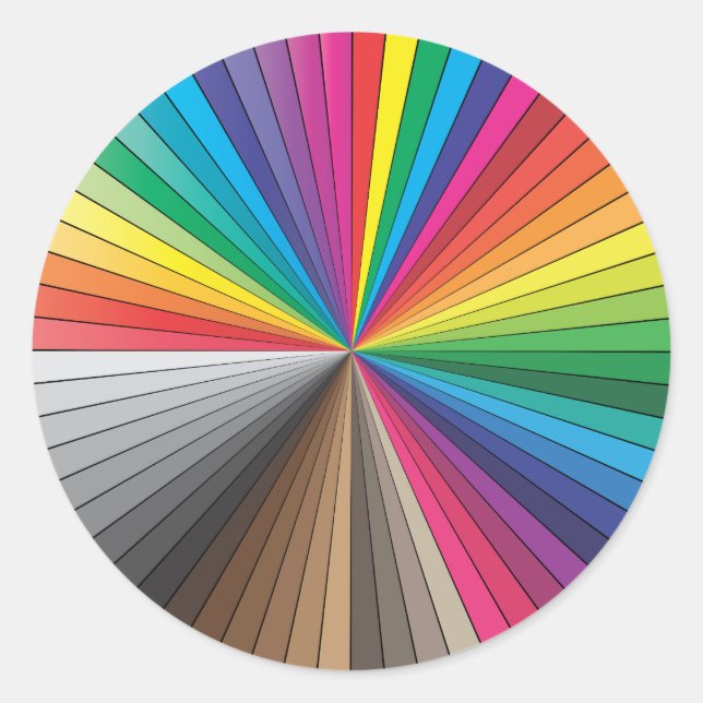 Adesivo Redondo círculo de amostras de cores (Frente)