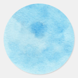 Adesivo Redondo Círculo de aquarela com cor azul