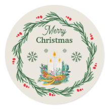 Círculo de Natal Merry Verde e Creme