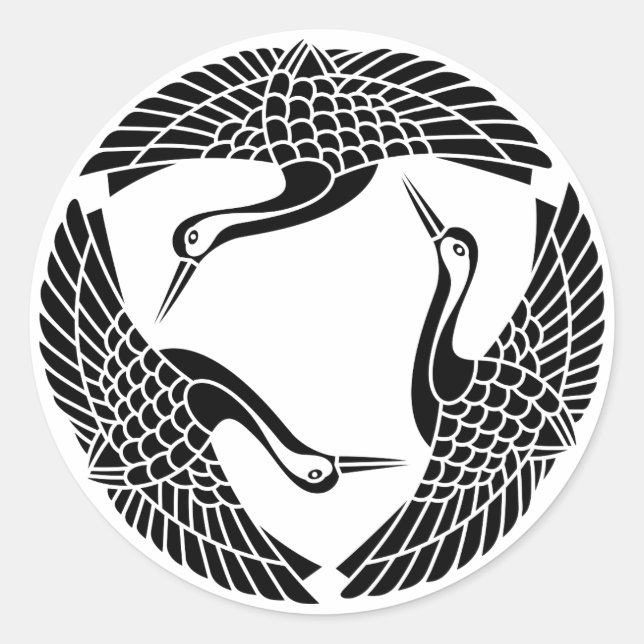 Adesivo Redondo Círculo de três gruas (Frente)