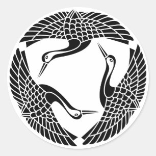 Adesivo Redondo Círculo de três guindastes