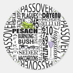 Adesivo Redondo Círculo do Vinheta de Passagem "Passover Significa