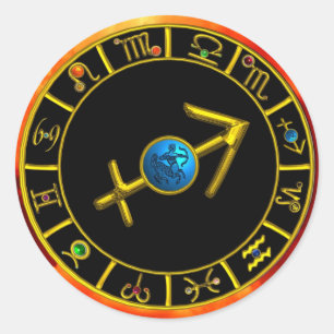 ADESIVO REDONDO CÍRCULO DOS SINAIS DO ANIVERSÁRIO DO ZODÍACO DO