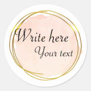 Adesivo Redondo Círculo Dourado Elegante Laranja Vermelho