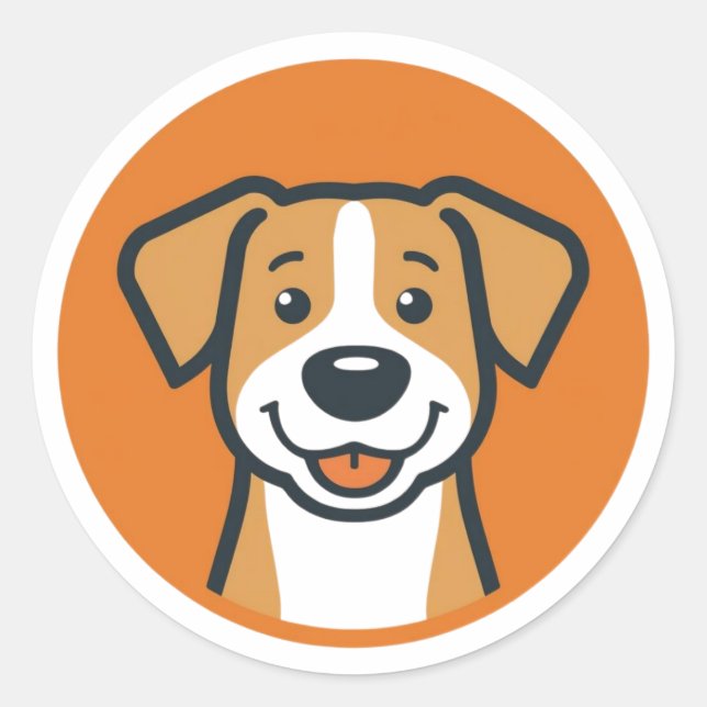 Adesivo Redondo Círculo Feliz de Canino (Frente)