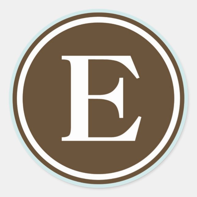 Adesivo Redondo Círculo inicial E monograma - letra - letra - Freg (Frente)