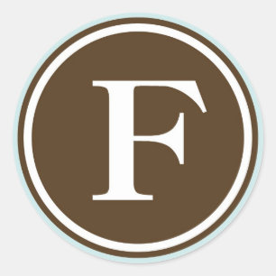 Adesivo Redondo Círculo inicial F monograma - letra selada - parte