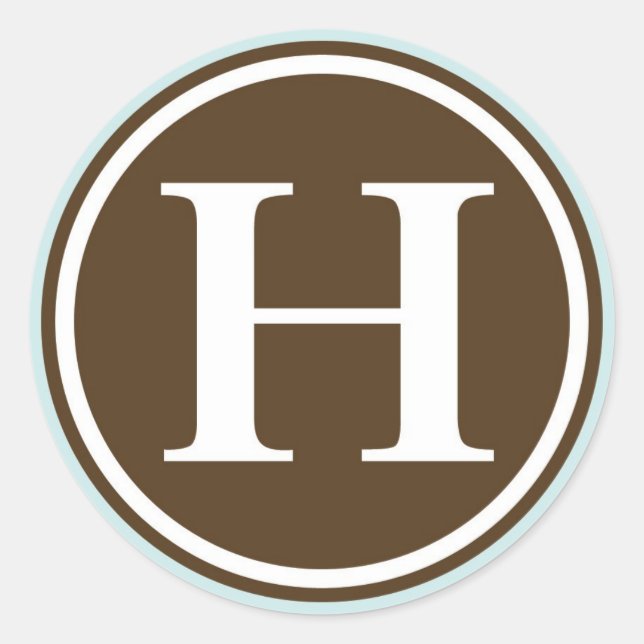 Adesivo Redondo Círculo inicial H - Monograma - letra - letra - Fr (Frente)
