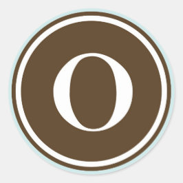 Adesivo Redondo Círculo inicial O monograma - letra - letra - do l