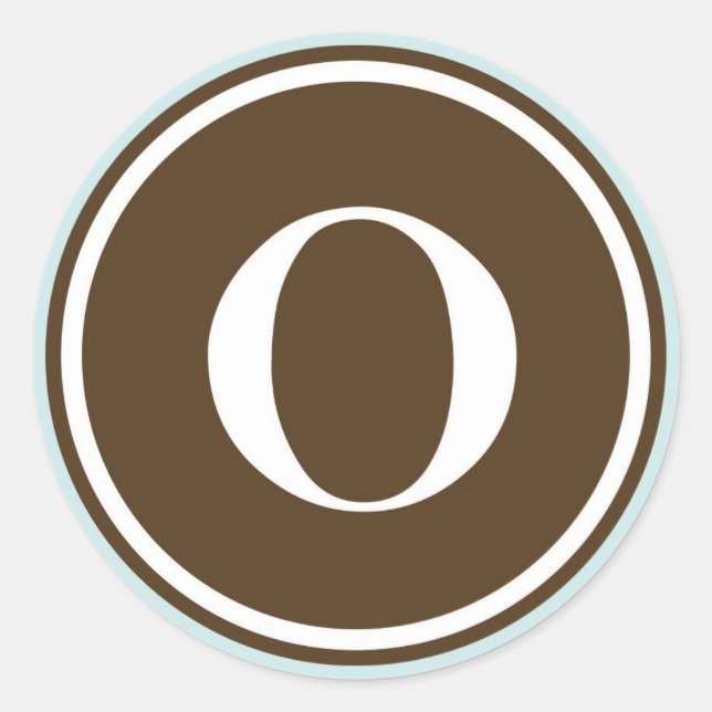 Adesivo Redondo Círculo inicial O monograma - letra - letra - do l (Frente)