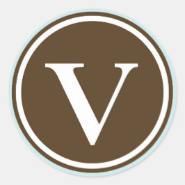Adesivo Redondo Círculo inicial V monograma - letra - letra - Freg