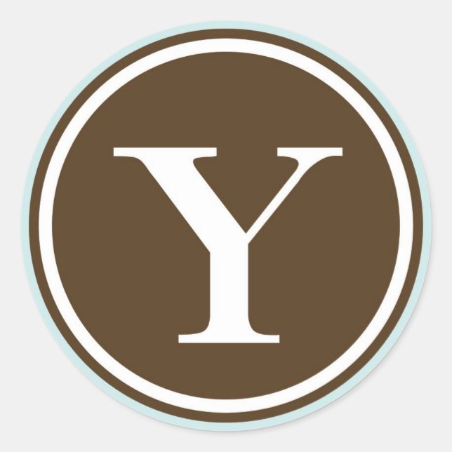 Adesivo Redondo Círculo inicial Y monograma - letra selada - parte (Frente)