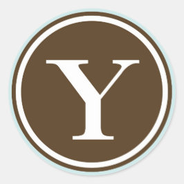 Adesivo Redondo Círculo inicial Y monograma - letra selada - parte