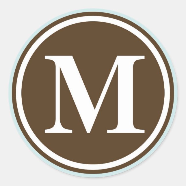 Adesivo Redondo Círculo M inicial - Monograma - letra - letra - Fr (Frente)