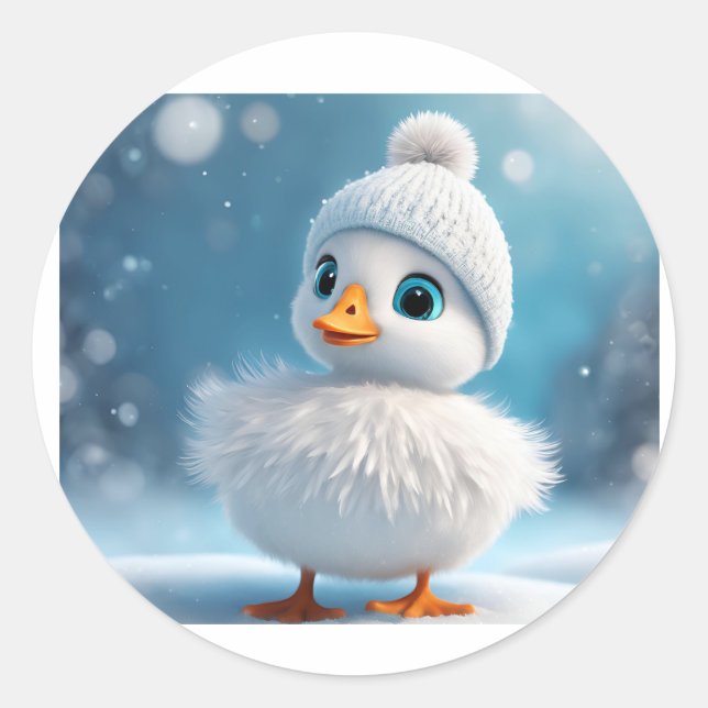 Adesivo Redondo círculo magnético com pato (Frente)