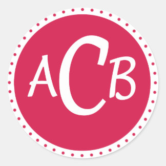 Adesivo Redondo círculo monongrama - rosa
