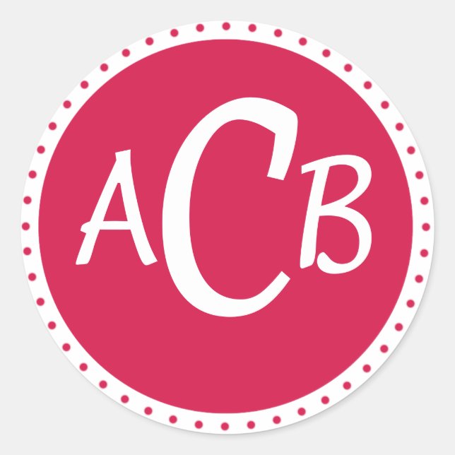 Adesivo Redondo círculo monongrama - rosa (Frente)