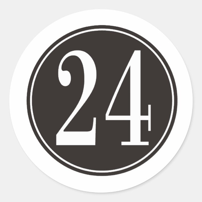 Adesivo Redondo Círculo preto - número 24 (parte dianteira) (Frente)