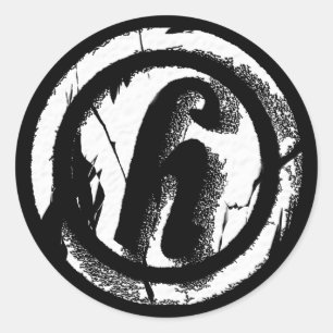 Adesivo Redondo Círculo rachado H