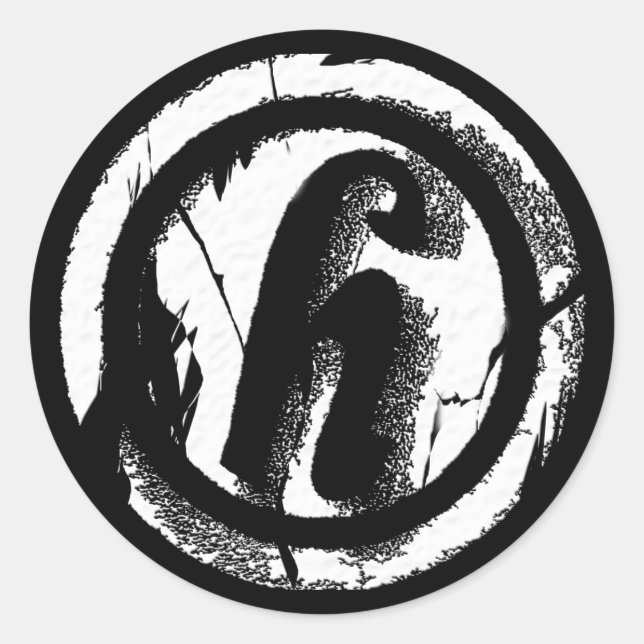 Adesivo Redondo Círculo rculo H rachado (Frente)