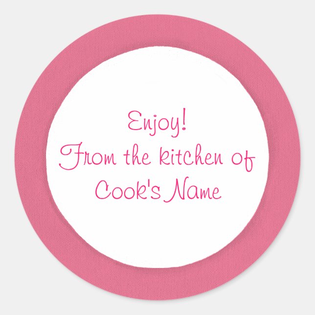 Adesivo Redondo Círculo rosa da cozinha dos palitos (Frente)