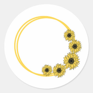 Adesivo Redondo Círculo Sunflower - Trabalho de arte