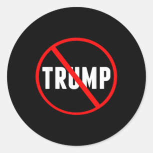 Adesivo Redondo Círculo Vermelho Anti-Trump X Político
