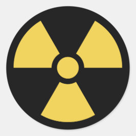 Adesivo Redondo Círculo Vinheta Radioativa Amarelo a Preto