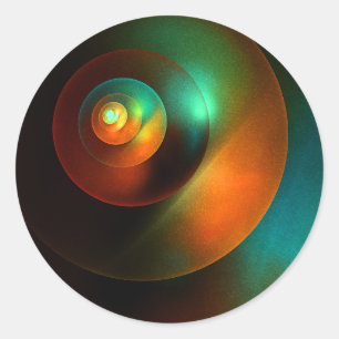 Adesivo Redondo Círculos Coloridos Padrão Moderno de Arte Abstrato