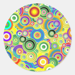 Adesivo Redondo Círculos das cores
