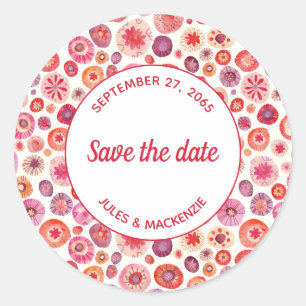 Adesivo Redondo Círculos de Aquarela Rosa Abstrato modernos