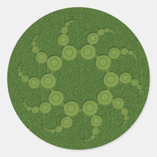 Adesivo Redondo Círculos de Recorte de OVNI (Frente)